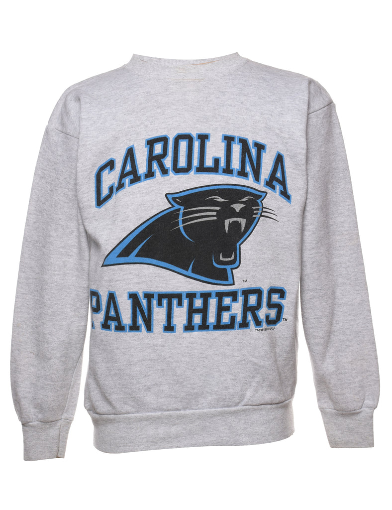 Carolina Panthers Navy & Marl Grey Printed Sweatshirt - M