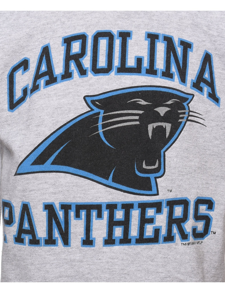 Carolina Panthers Navy & Marl Grey Printed Sweatshirt - M