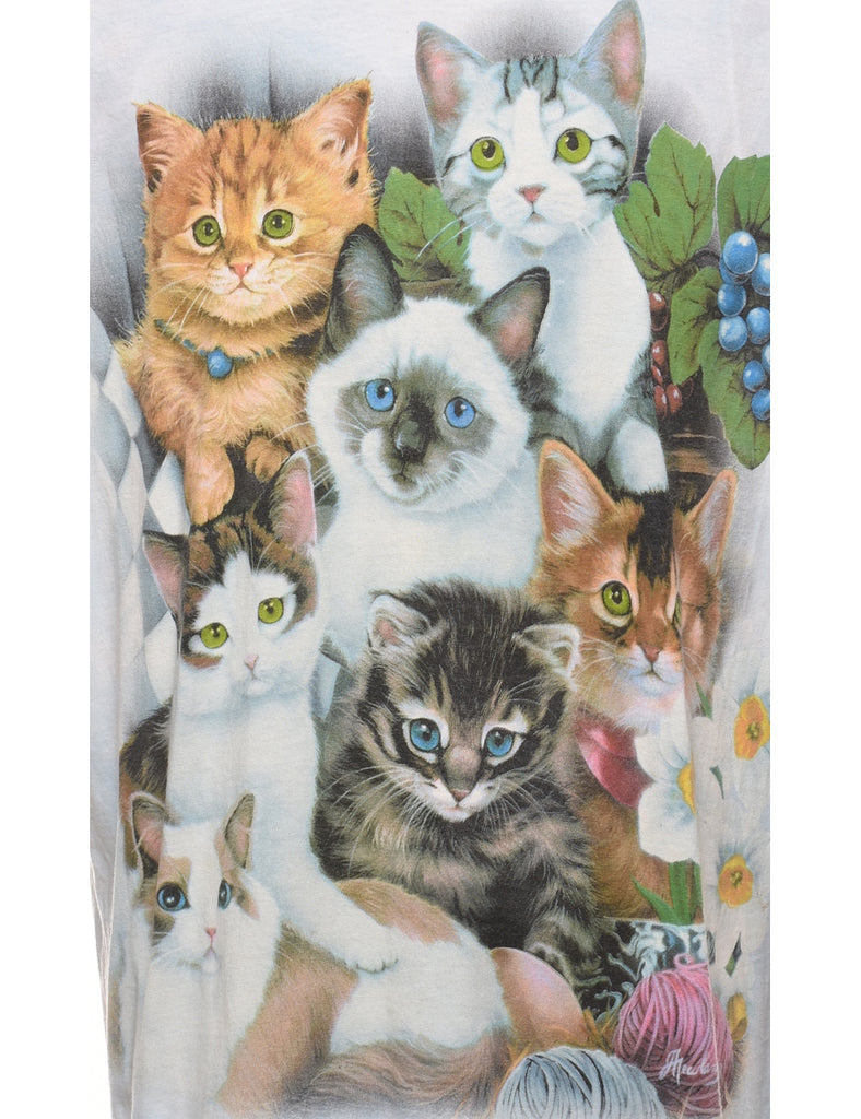 Cat Design The Mountain T-Shirt - XL
