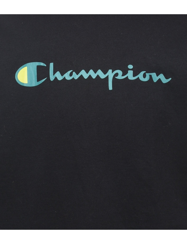 Champion Black & Green Printed Sweatshirt - M