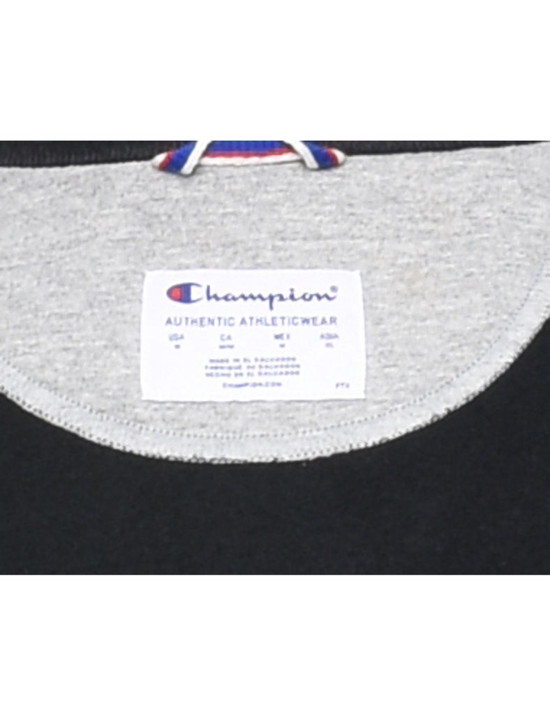 Champion Black & Green Printed Sweatshirt - M
