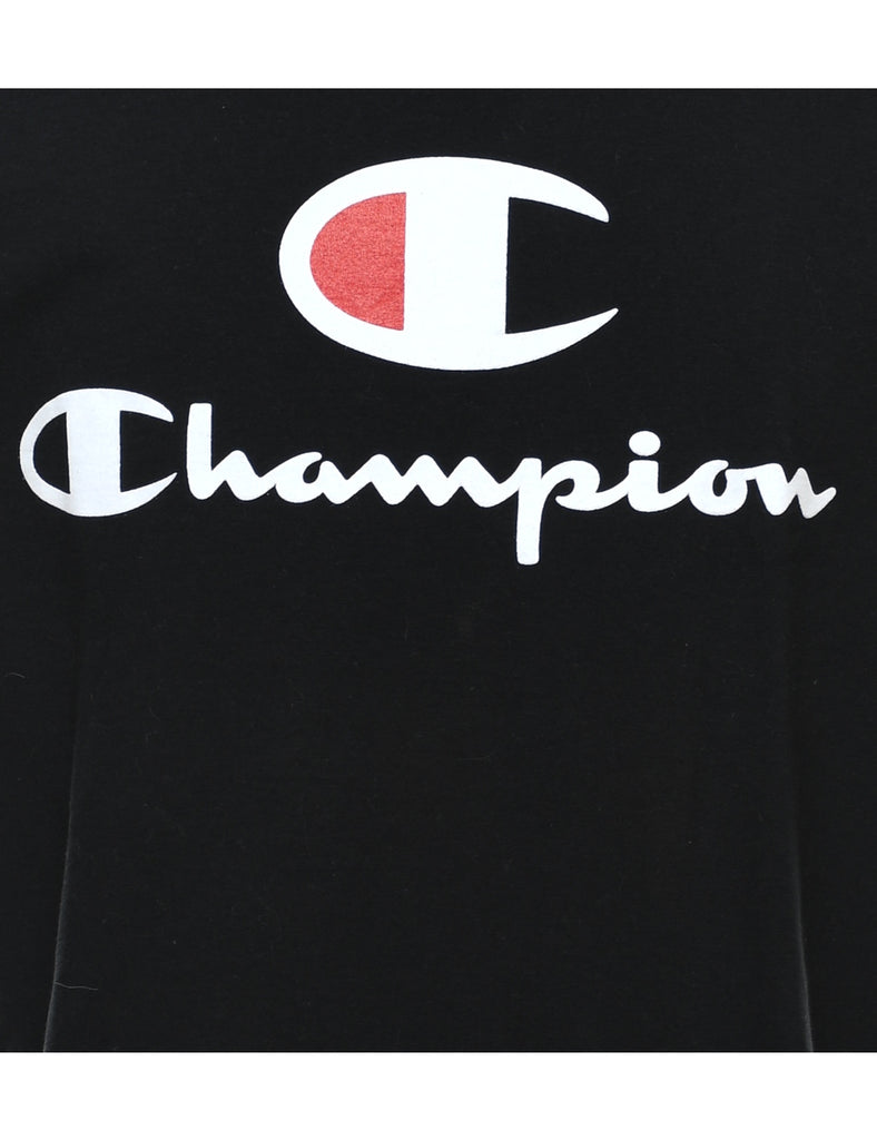 Champion Black, Red & White Printed T-shirt - M