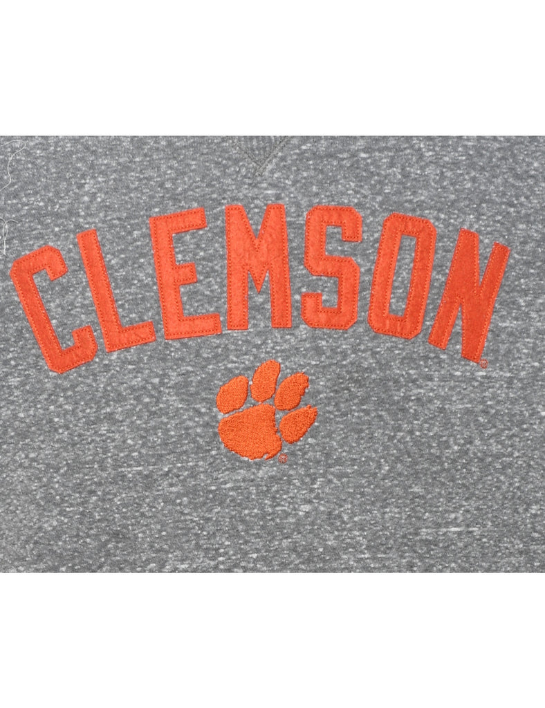 Champion Clemson Grey & Orange Printed Sweatshirt - L