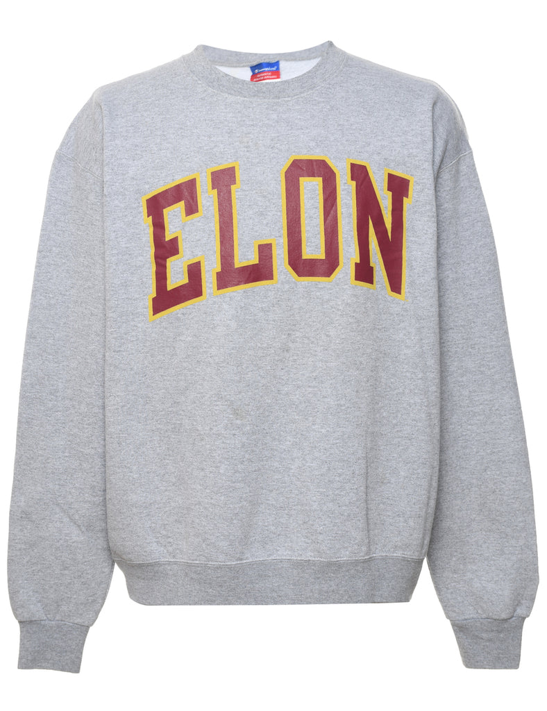 Champion Elon Printed Grey Sweatshirt - L