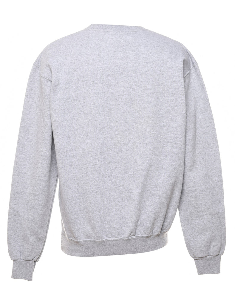 Champion Grey & Purple Christian Warriors Printed Sweatshirt - M