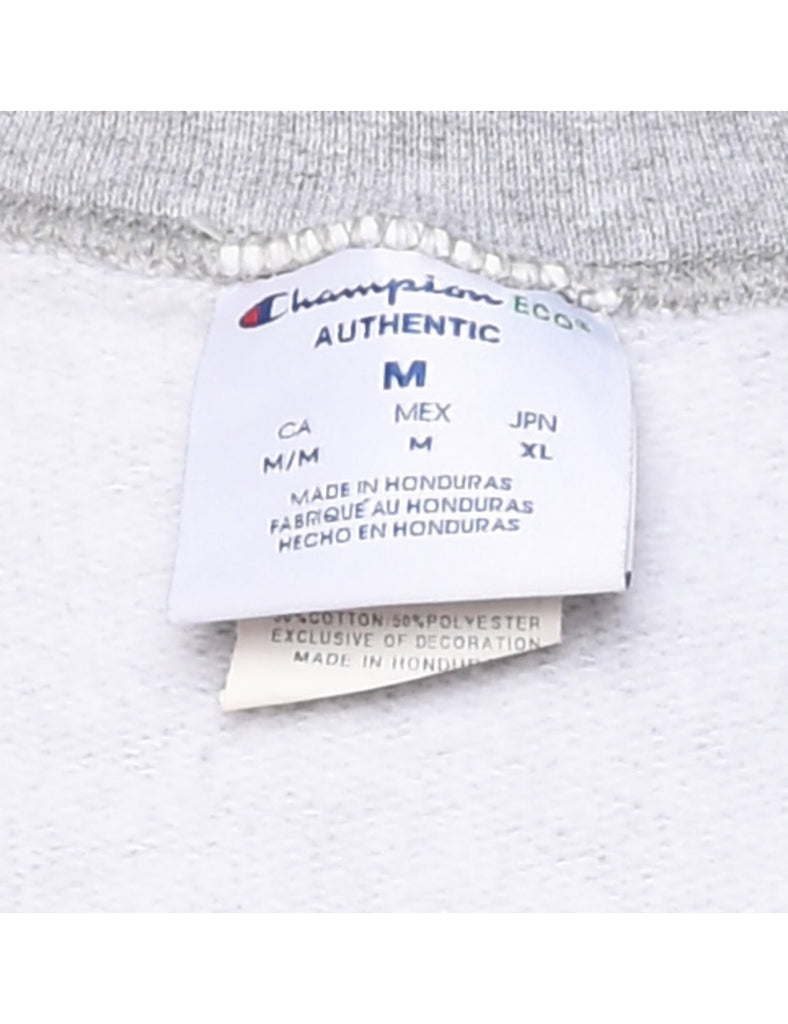 Champion Grey & Purple Christian Warriors Printed Sweatshirt - M
