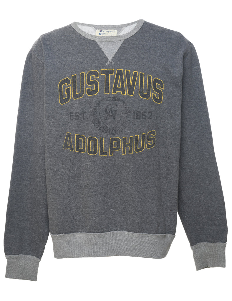 Champion Gustavus Adolphus Printed Grey & Black Sweatshirt - L