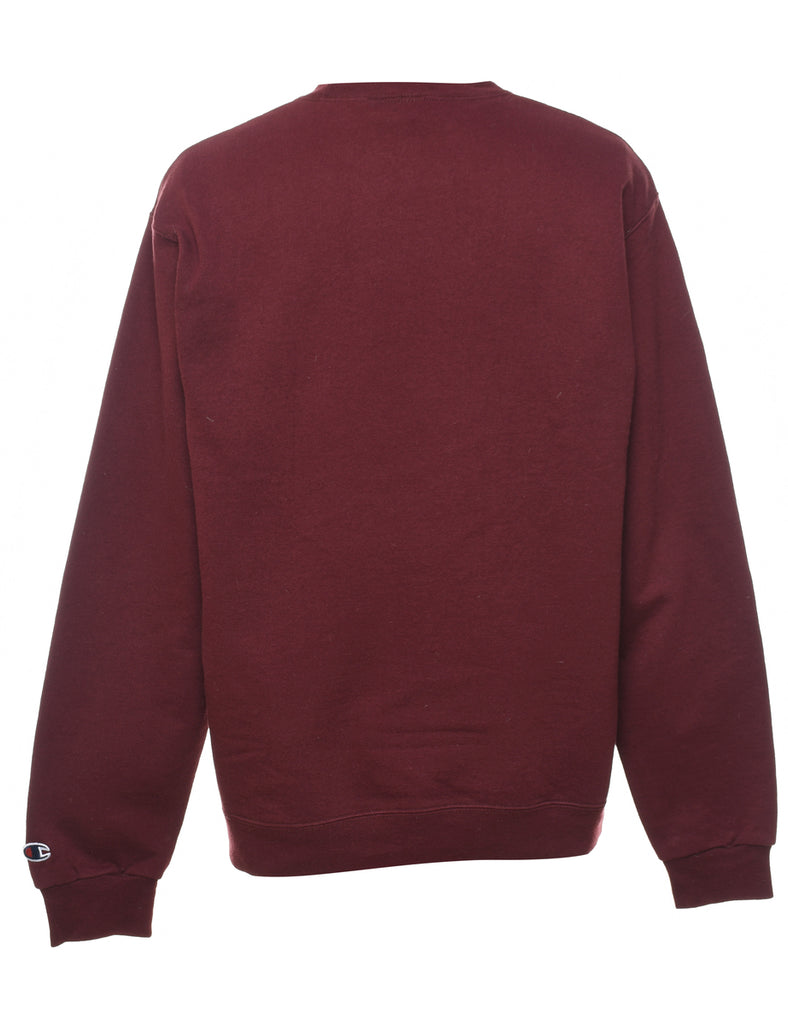 Champion Mit Engineers Lacrosse Maroon Printed Sweatshirt - M