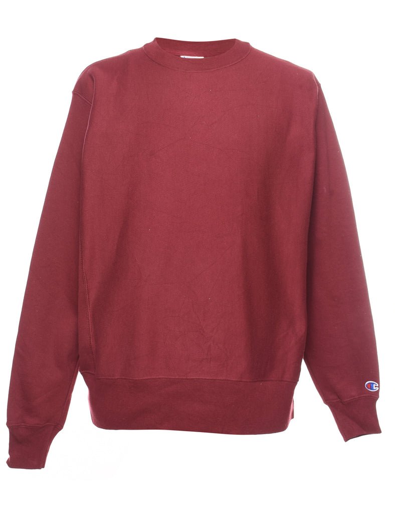 Champion Plain Maroon Sweatshirt - M