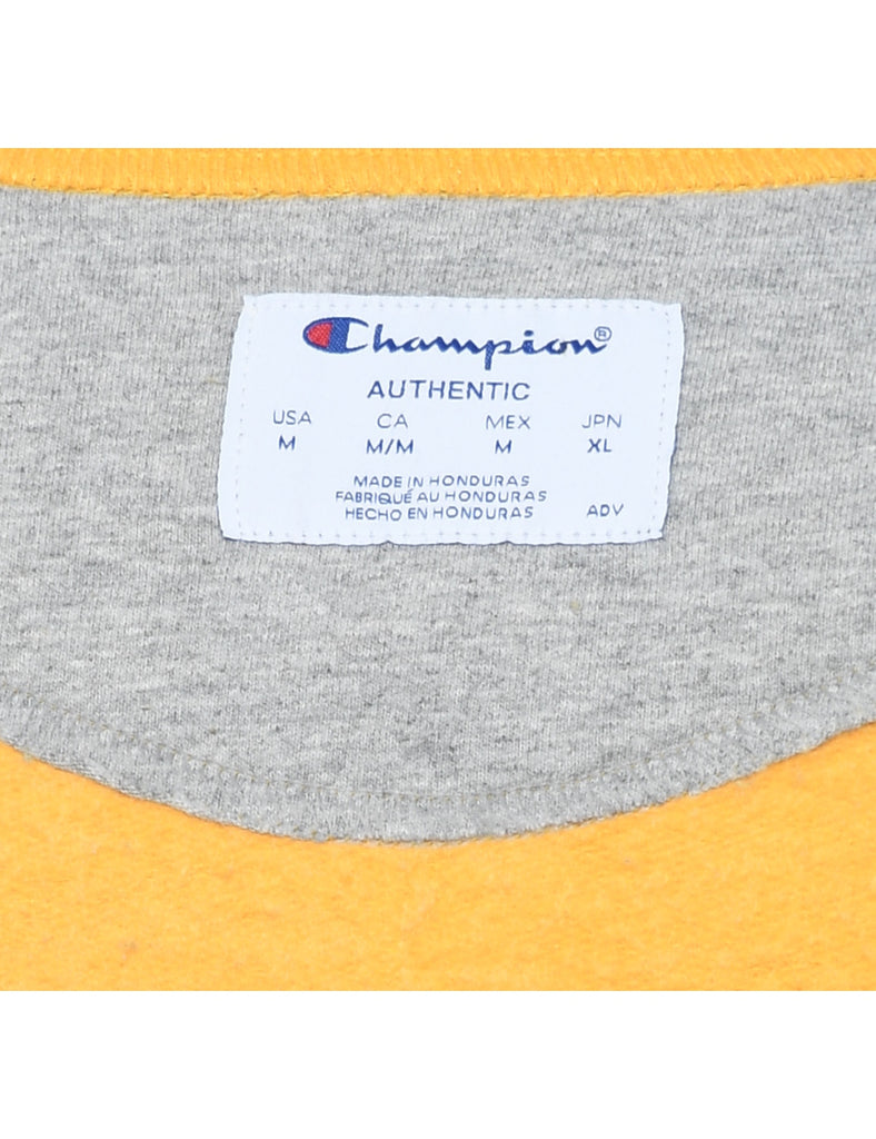 Champion Plain Yellow Classic Sweatshirt - M