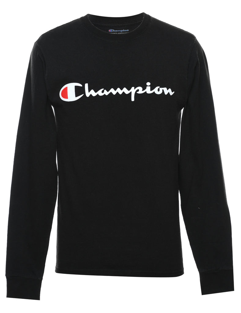 Champion Printed Black Long-Sleeve T-shirt - S