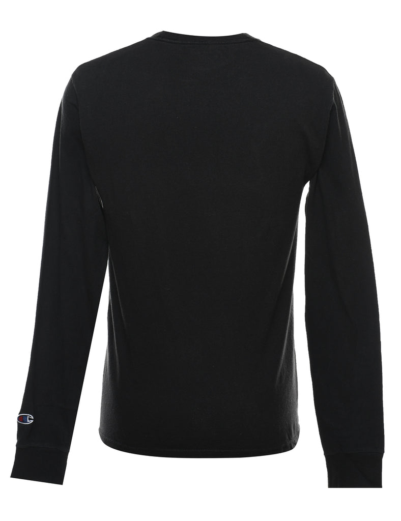 Champion Printed Black Long-Sleeve T-shirt - S