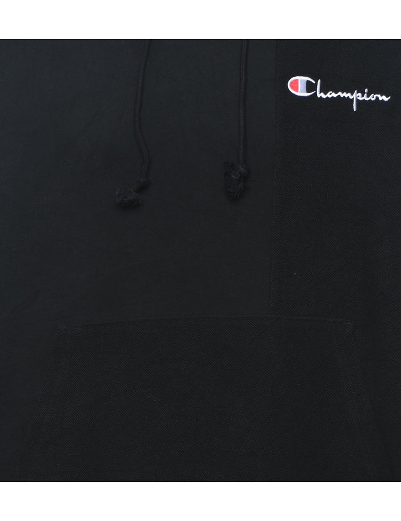 Champion Reverse Weave Black Hooded Sweatshirt - M