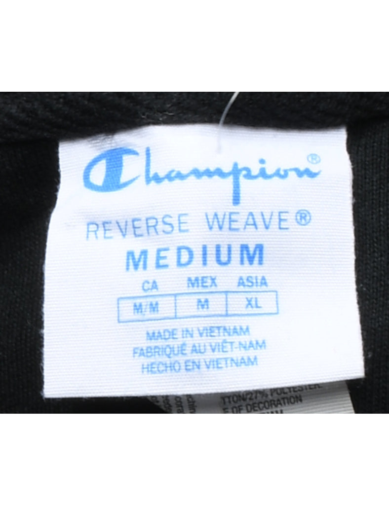 Champion Reverse Weave Black Hooded Sweatshirt - M