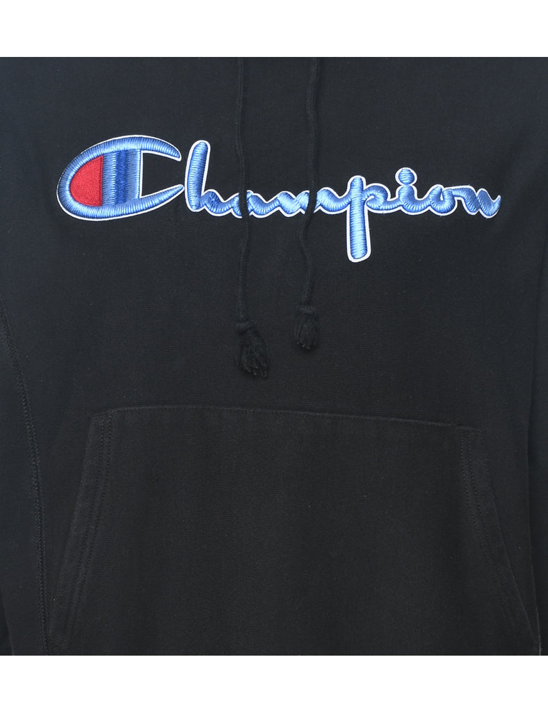 Champion Reverse Weave Black Hoodie - S