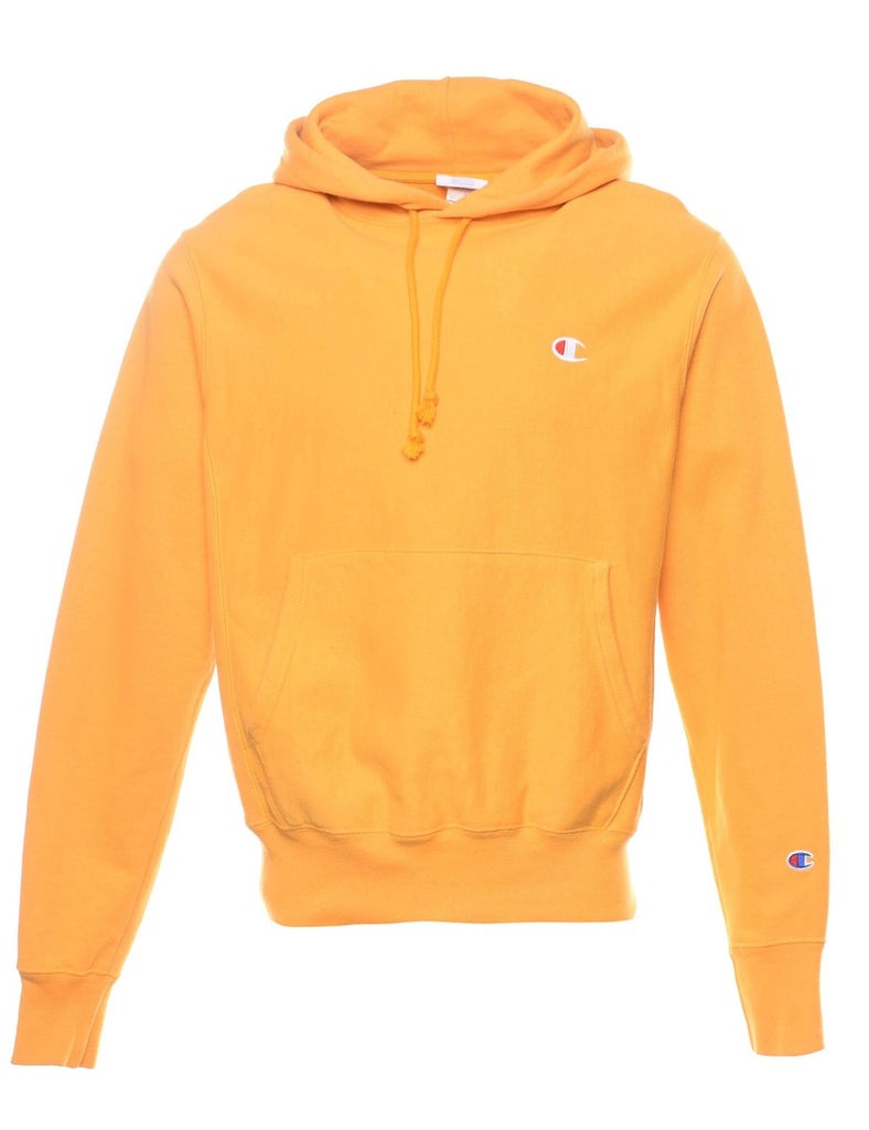 Champion Reverse Weave Hooded Yellow Sweatshirt - S