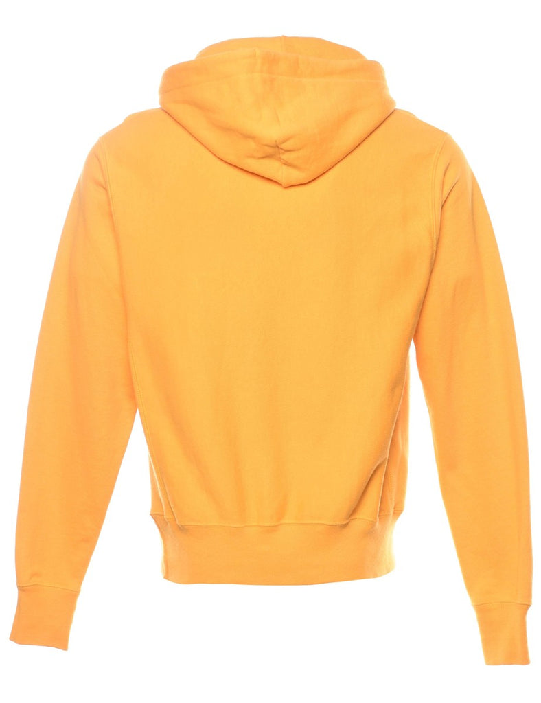 Champion Reverse Weave Hooded Yellow Sweatshirt - S