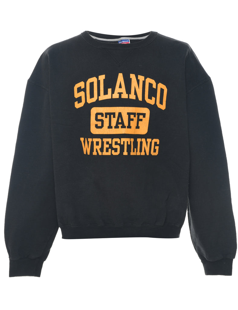 Champion Solanco Wrestling Black & Yellow Printed Sweatshirt - XL