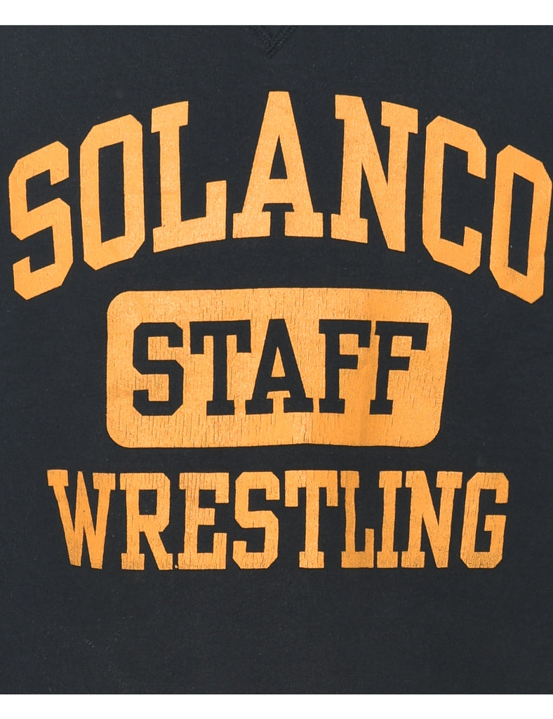 Champion Solanco Wrestling Black & Yellow Printed Sweatshirt - XL