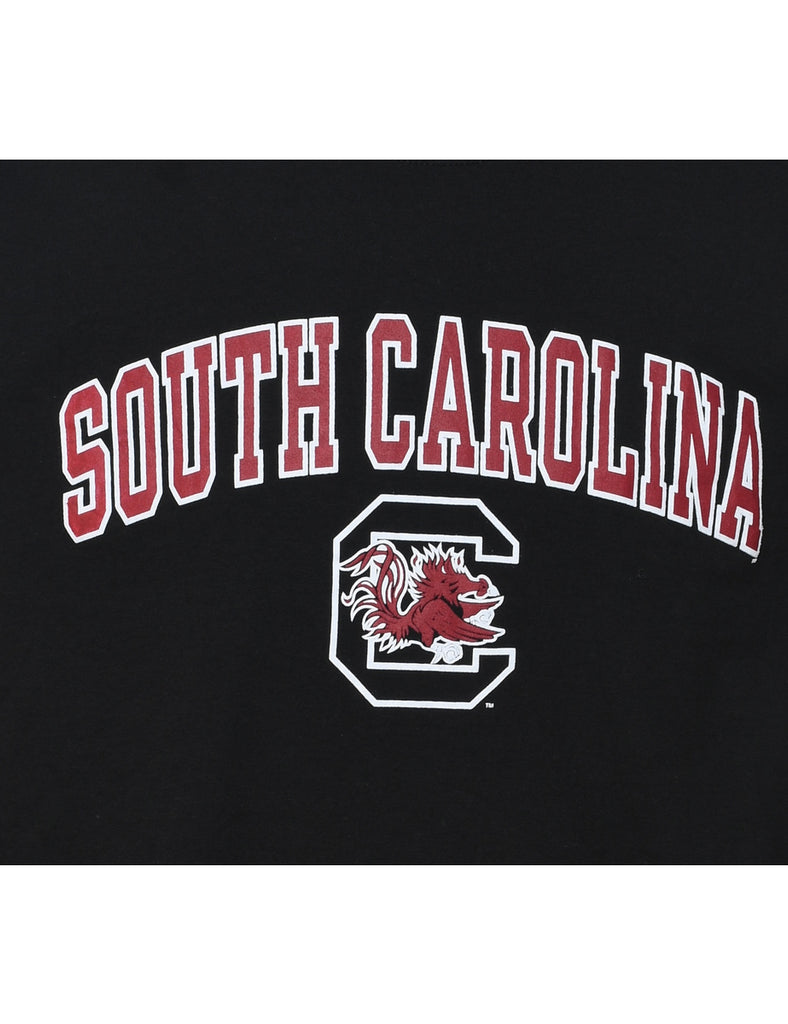 Champion South Carolina Black & Maroon Printed T-shirt - XL