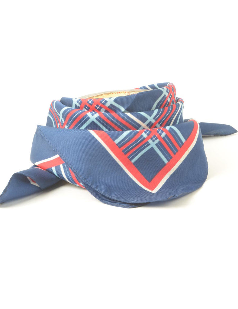Checked Navy Scarf - XS