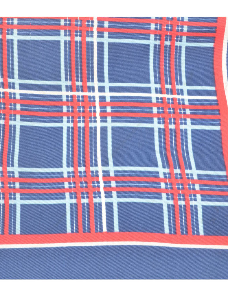 Checked Navy Scarf - XS