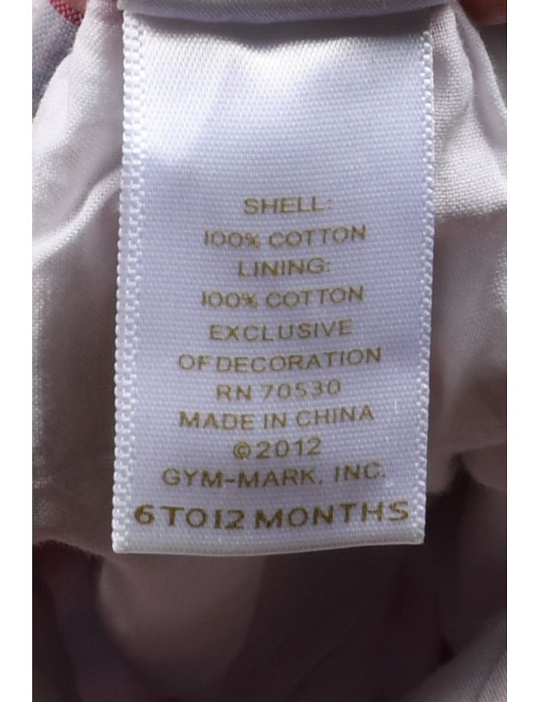 Checked Red & White Dungarees - 6-12 MONTHS