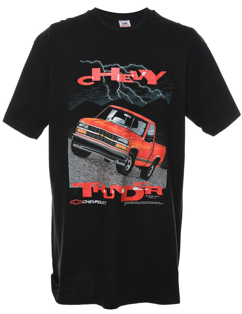 Chevy Thunder Black & Red Printed T-shirt - XL