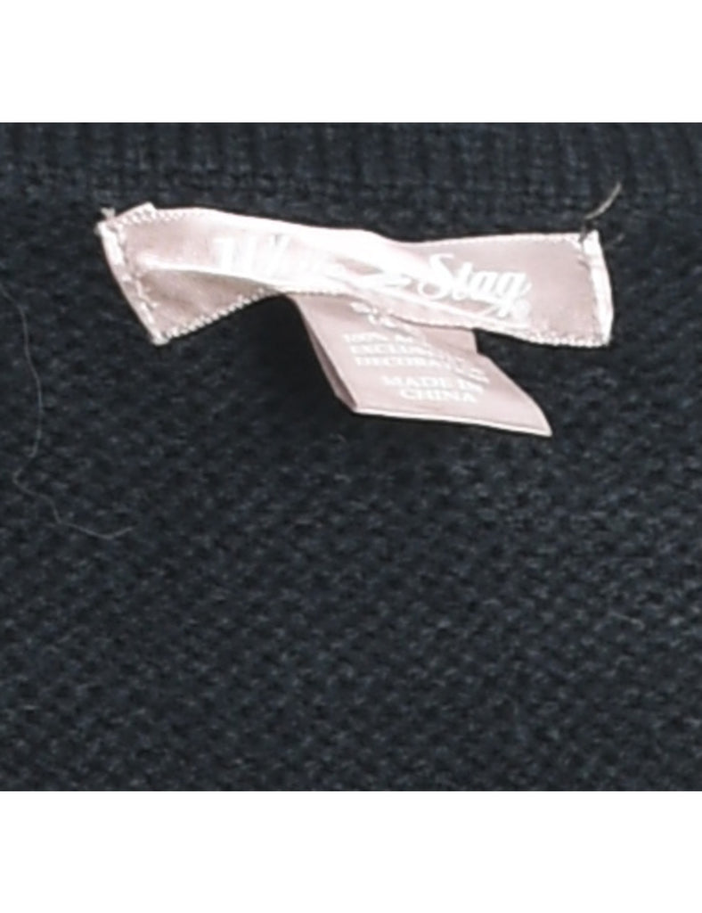 Christmas Tree Design Black Appliqued Jumper - S