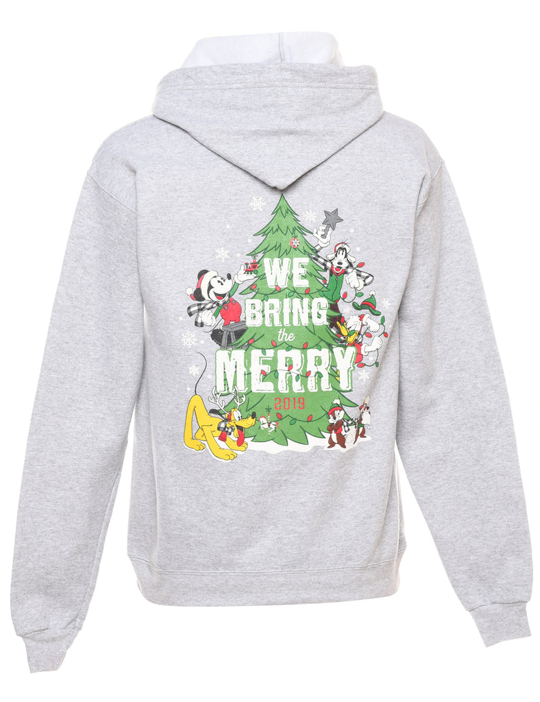Christmas Tree Design Hooded Sweatshirt - S