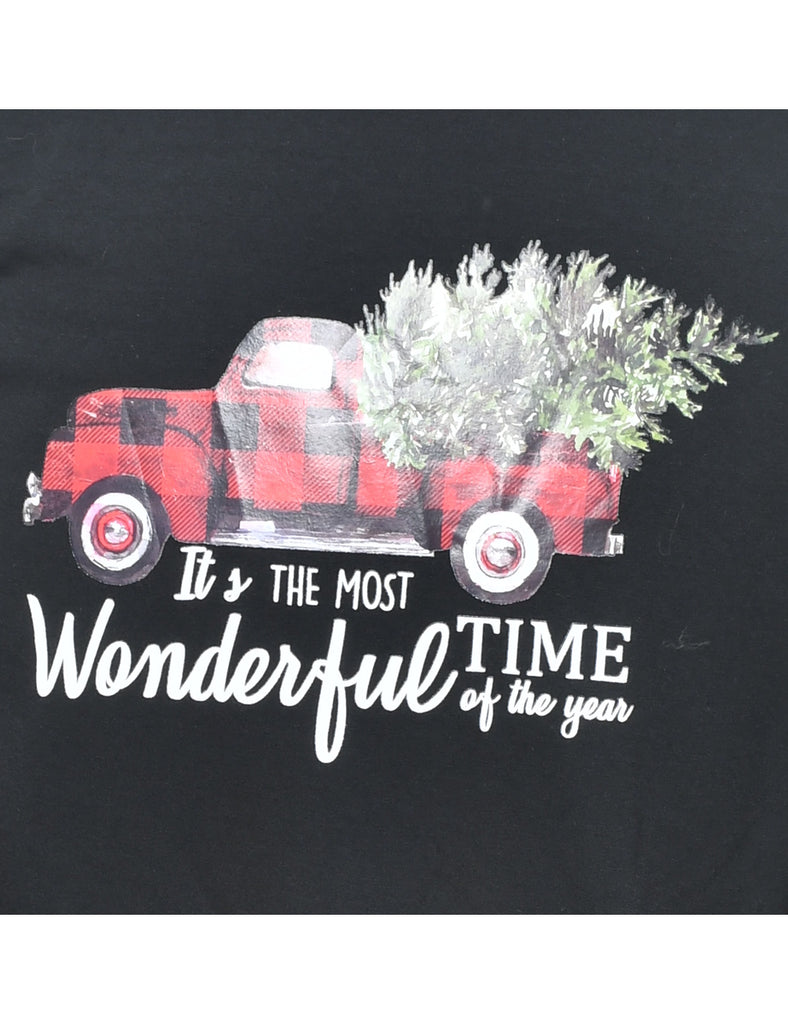 Christmas Tree Print Christmas Sweatshirt - S