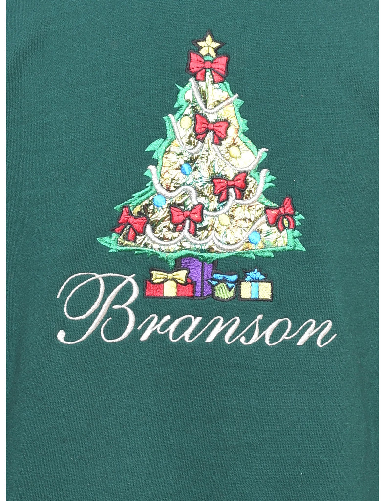 Christmas Tree Print Sweatshirt - L