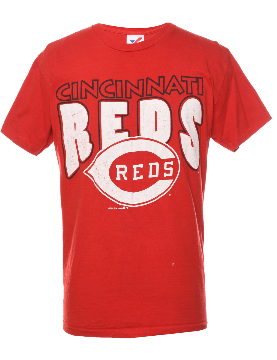 Cincinnati REDS RED White Printed T-shirt L