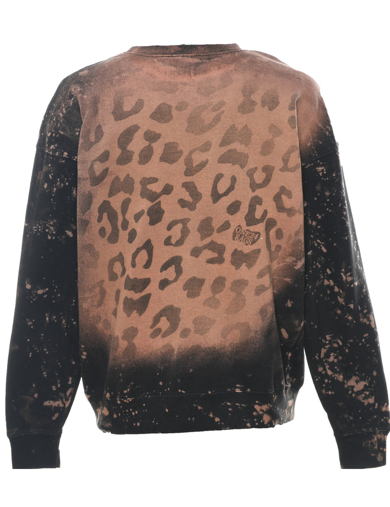 Classic 1990s Leopard Print Sweatshirt  - M