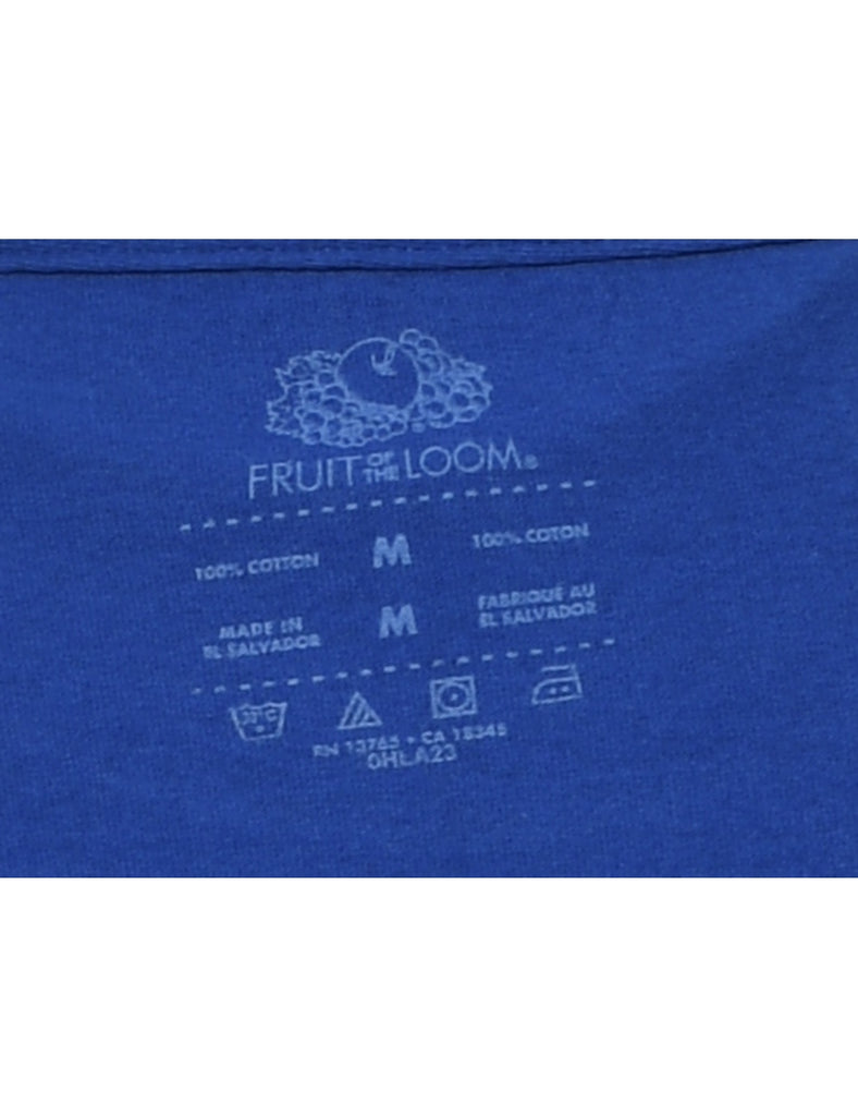 Classic Blue Plain T-Shirt - M