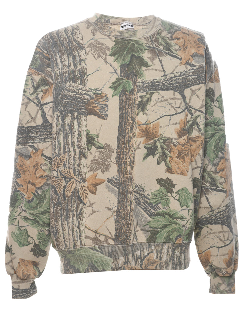 Classic Printed Camouflage Sweatshirt - L