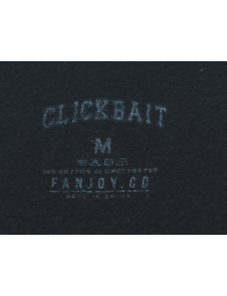 Clickbait Black & Maroon Printed Sweatshirt - M