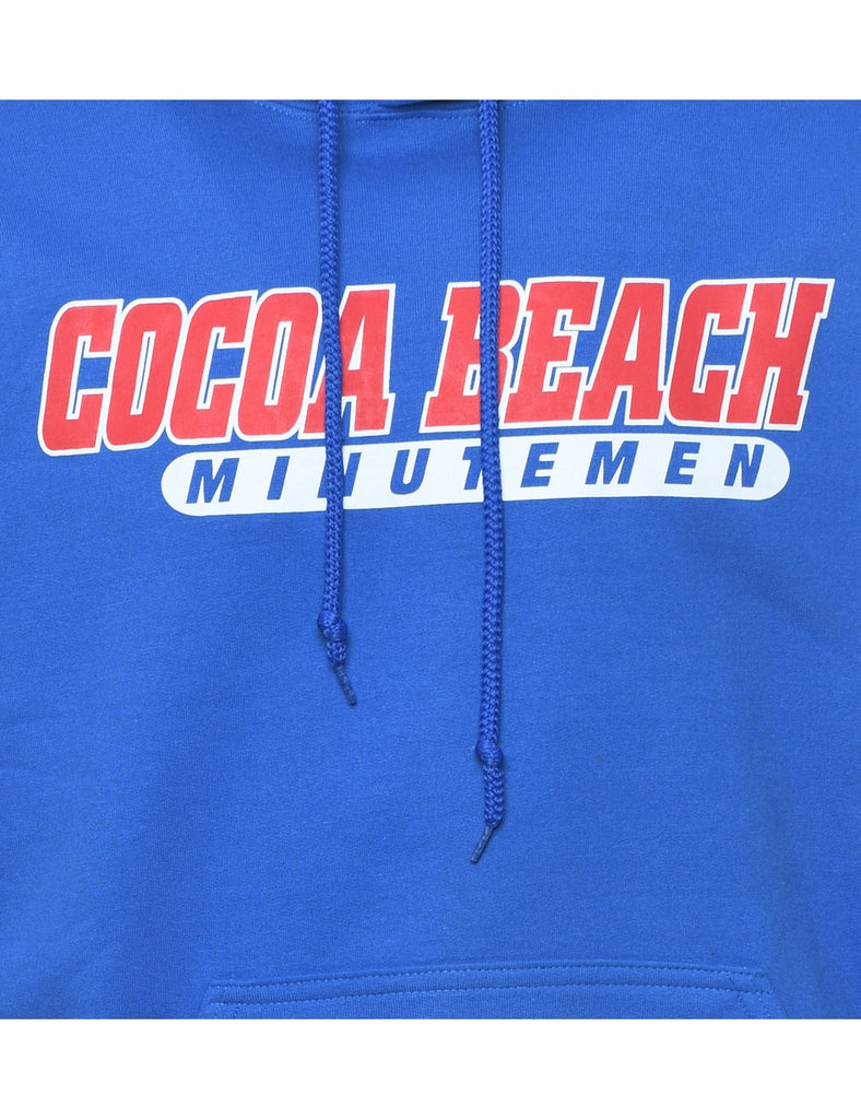 Cocoa Beach Blue & Red Printed Hoodie - M