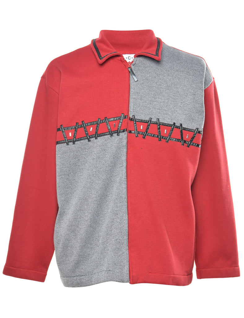 Colour Block Track Top - L