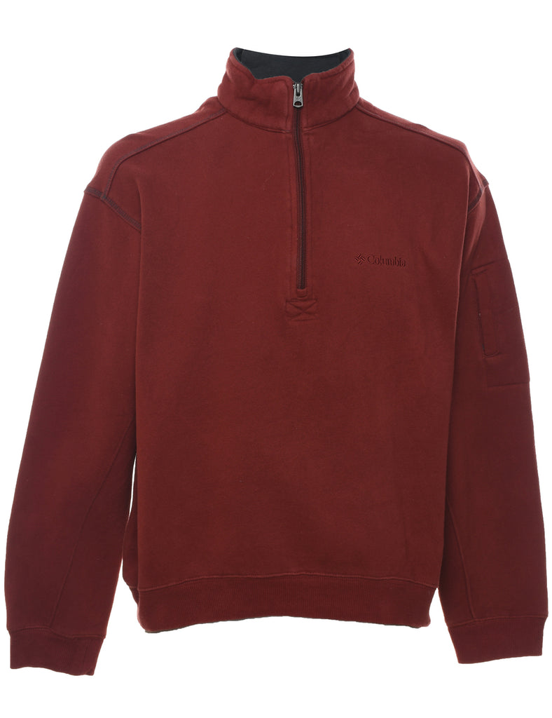Columbia Maroon Quarter-Zip Sweatshirt - M