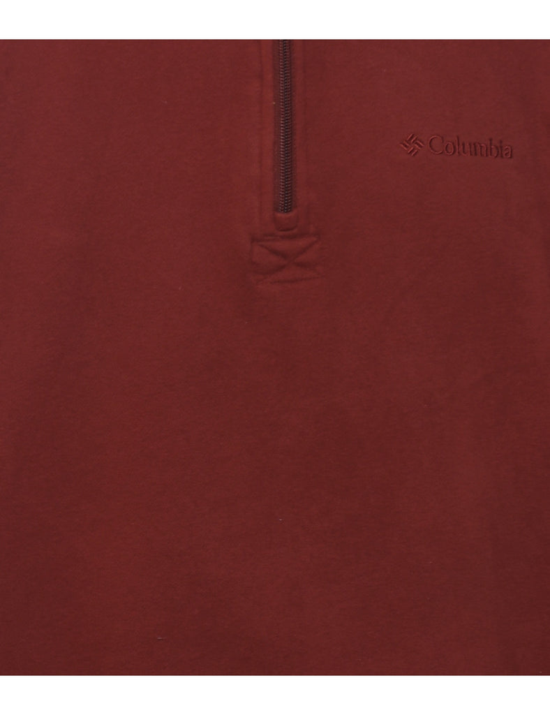 Columbia Maroon Quarter-Zip Sweatshirt - M
