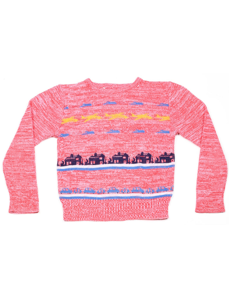 Cosy Red Novelty Knit Jumper - 6-9 MONTHS
