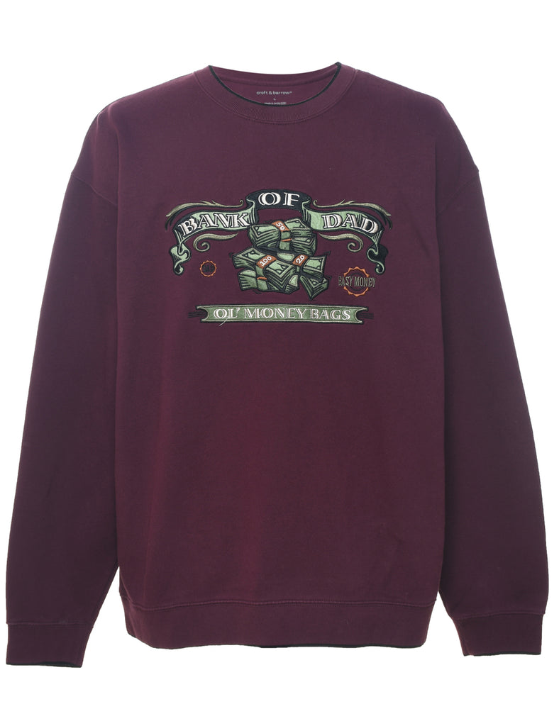 Croft & Barrow Bank Of Dad Embroidered Sweatshirt - L