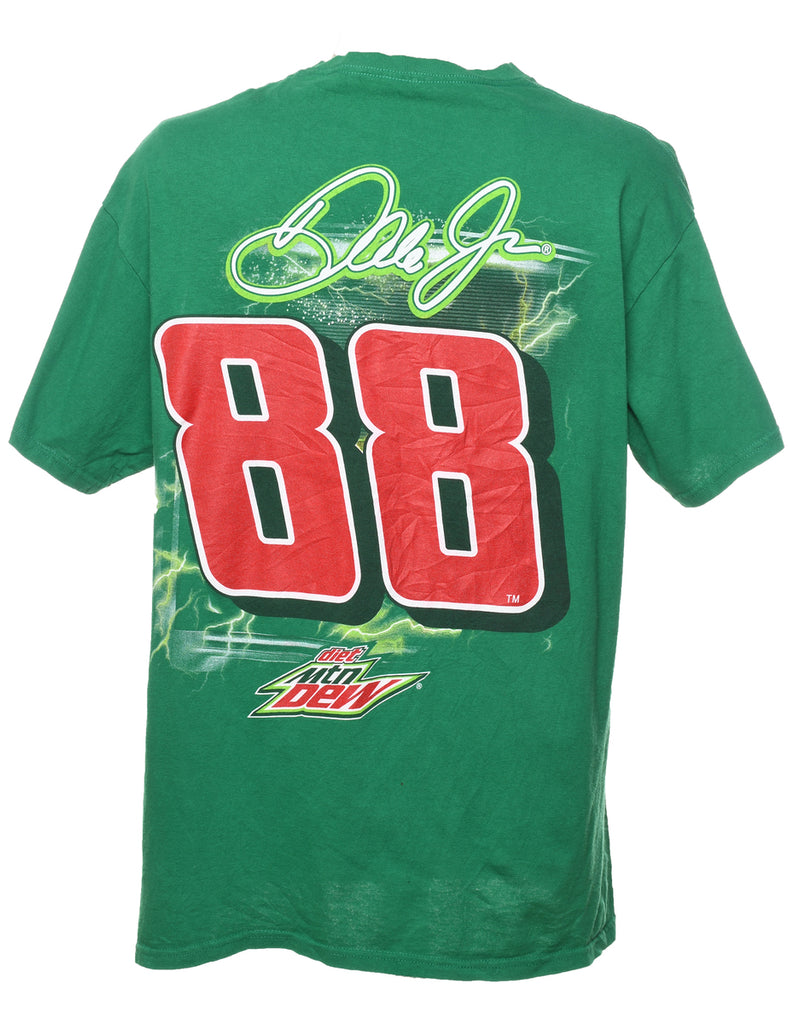 Dale Jr Green, Red & White Printed T-shirt - XL