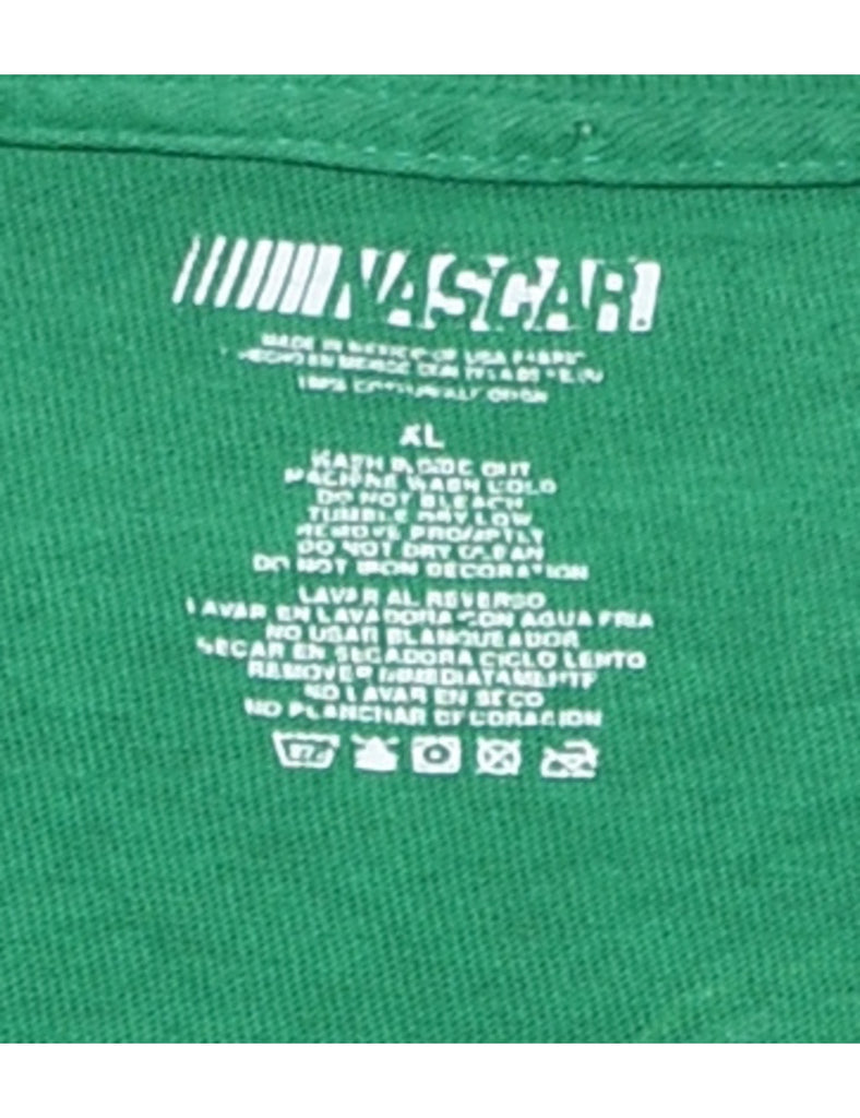 Dale Jr Green, Red & White Printed T-shirt - XL