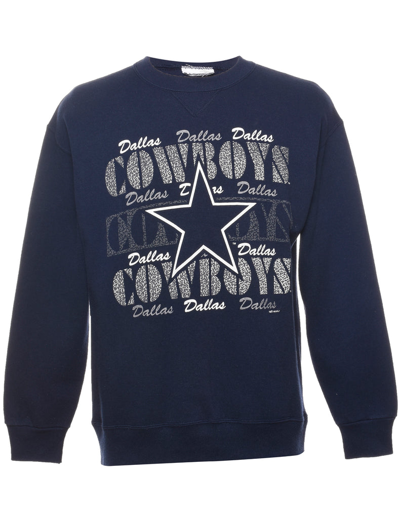 Dallas Cowboys Navy & White Printed Sweatshirt - M