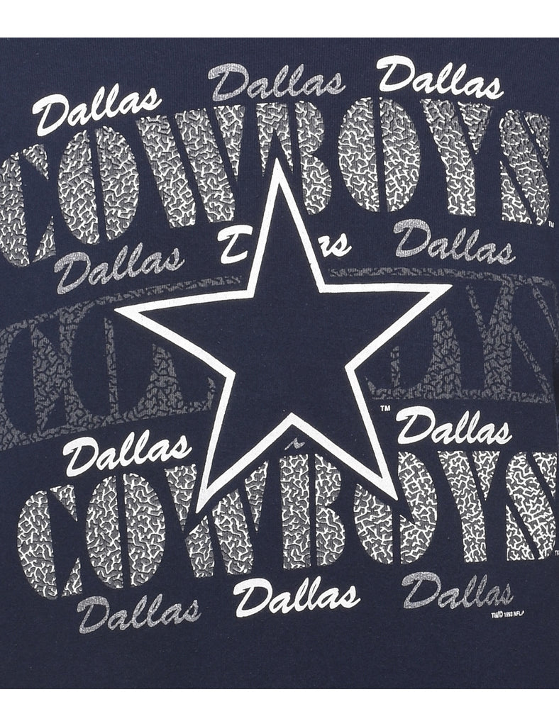 Dallas Cowboys Navy & White Printed Sweatshirt - M