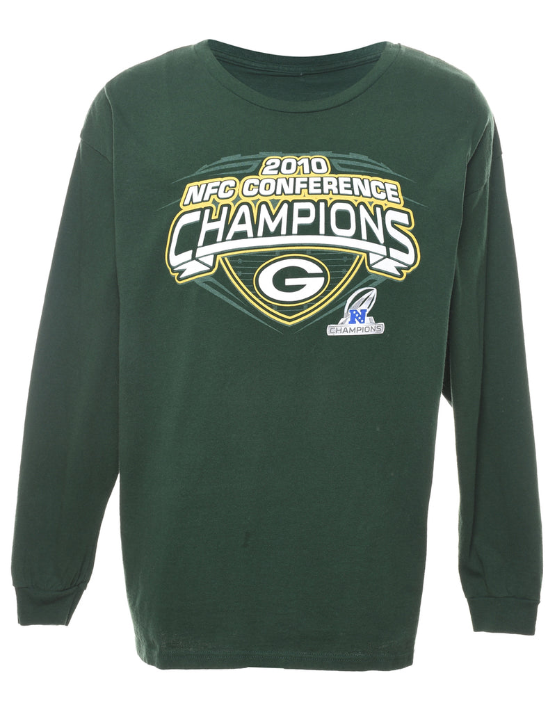 Dark Green 2010 NFC Conference Champions Printed T-shirt - XL