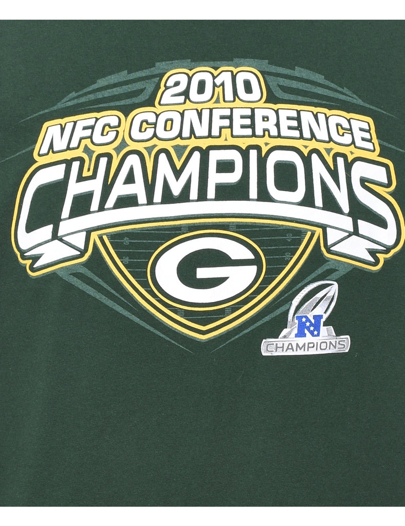 Dark Green 2010 NFC Conference Champions Printed T-shirt - XL