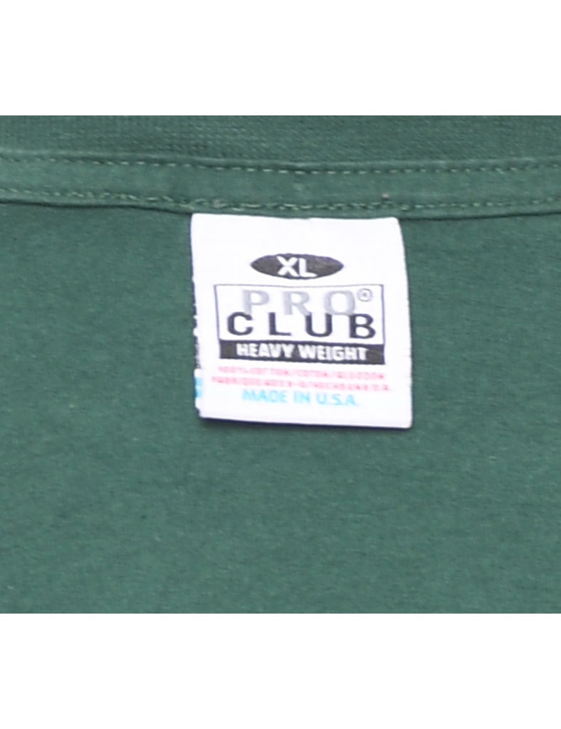 Dark Green Bigg Tails Printed T-shirt - XL